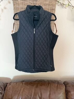 Straight Down Black Quilted Sleeveless Vest